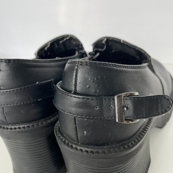 VINTAGE Request Lucy Loafers High Heel Leather Block Heel Casual Black 10 - Picture 7 of 10